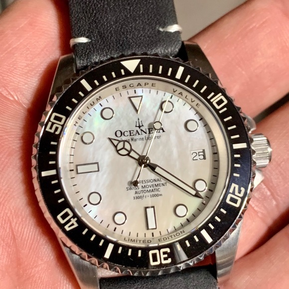 OCEANEVA DEEP EXPLORER DIVER WATCH RARE WHITE MOP - Picture 10 of 15